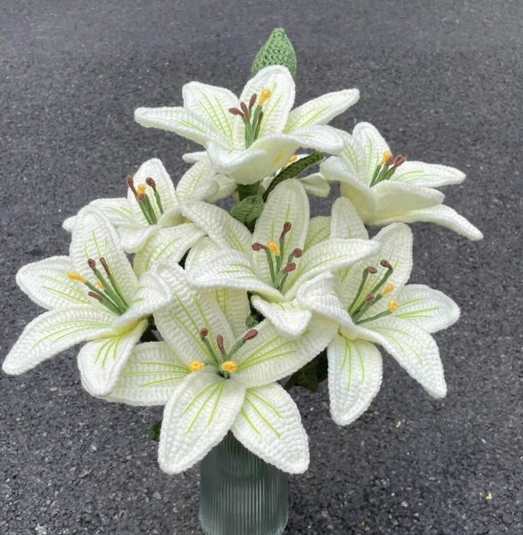 (feuil)LES. “Soft Lily Still Life” Crochet Stem