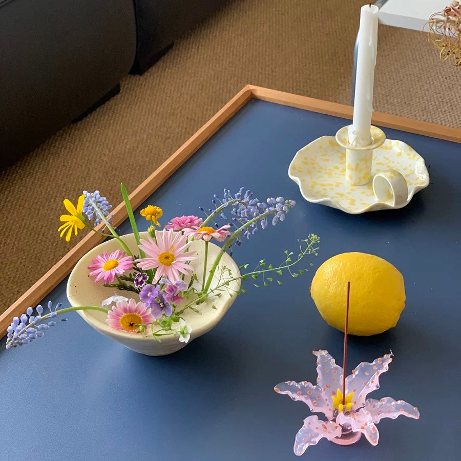 (feuil)LES. "Artistic Incense" Handcrafted Glass Incense Holder