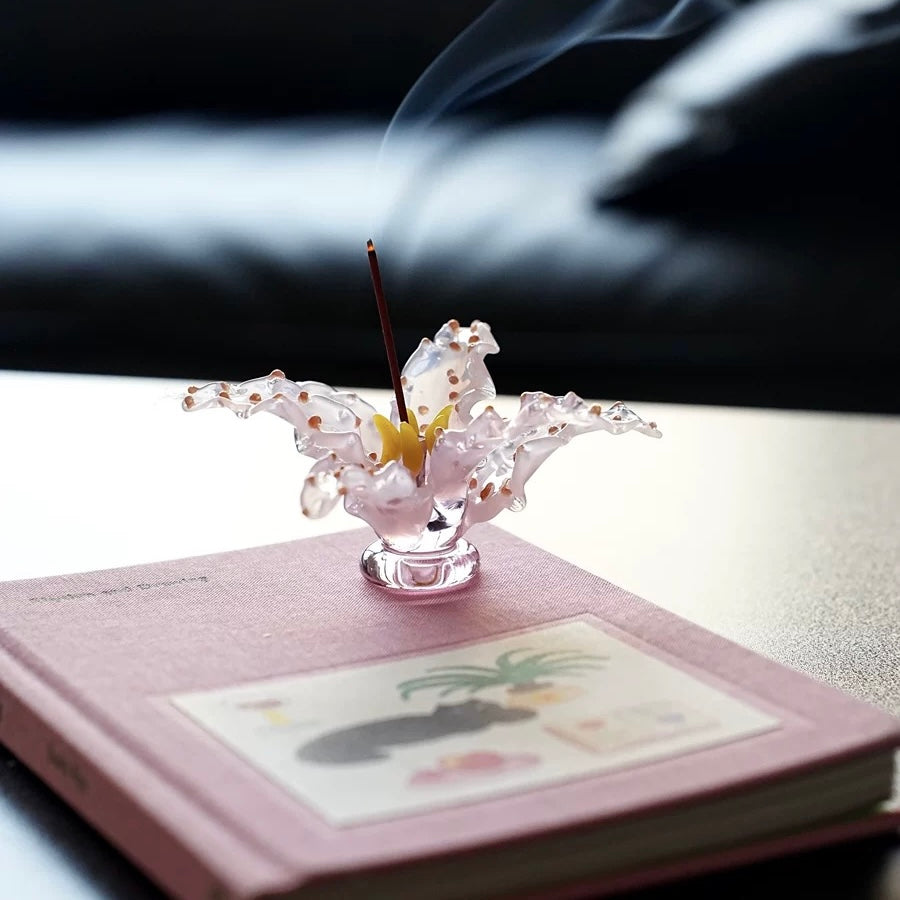 (feuil)LES. "Artistic Incense" Handcrafted Glass Incense Holder