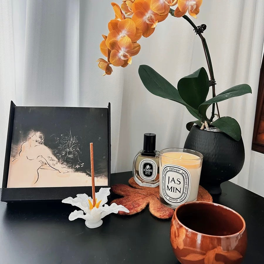 (feuil)LES. "Artistic Incense" Handcrafted Glass Incense Holder